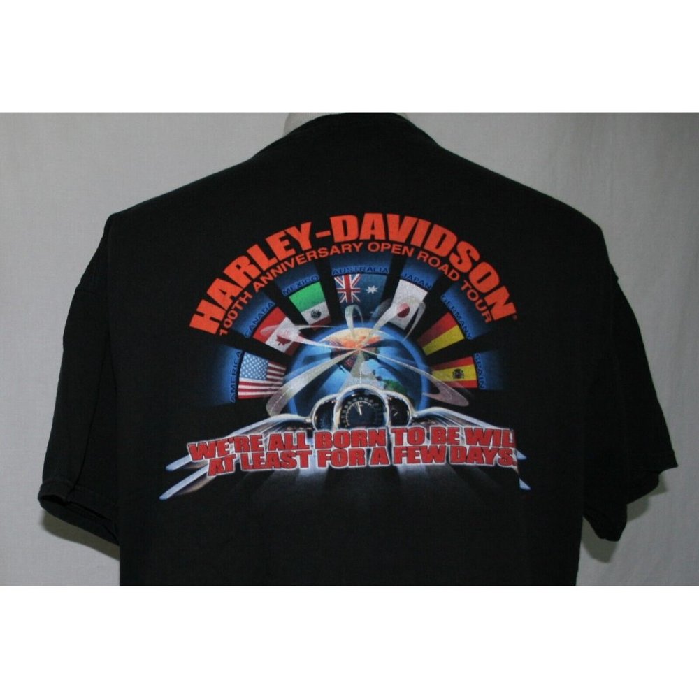 Harley-Davidson Men's Tee 100th Anniversary Open Road Tour Born to Be Wild SZ XL - Picture 4 of 9